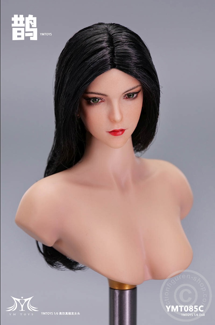 Female Head - long black Hair