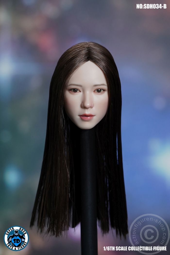 Female Head - long dark-brown Hair Female Head - long dark-brown Hair