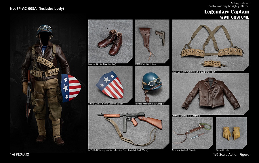 Legendary Captain in WWII Costume - Standard Edition - in 1/6 scale