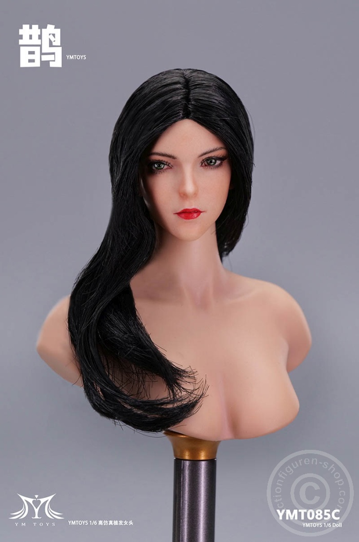 Female Head - long black Hair