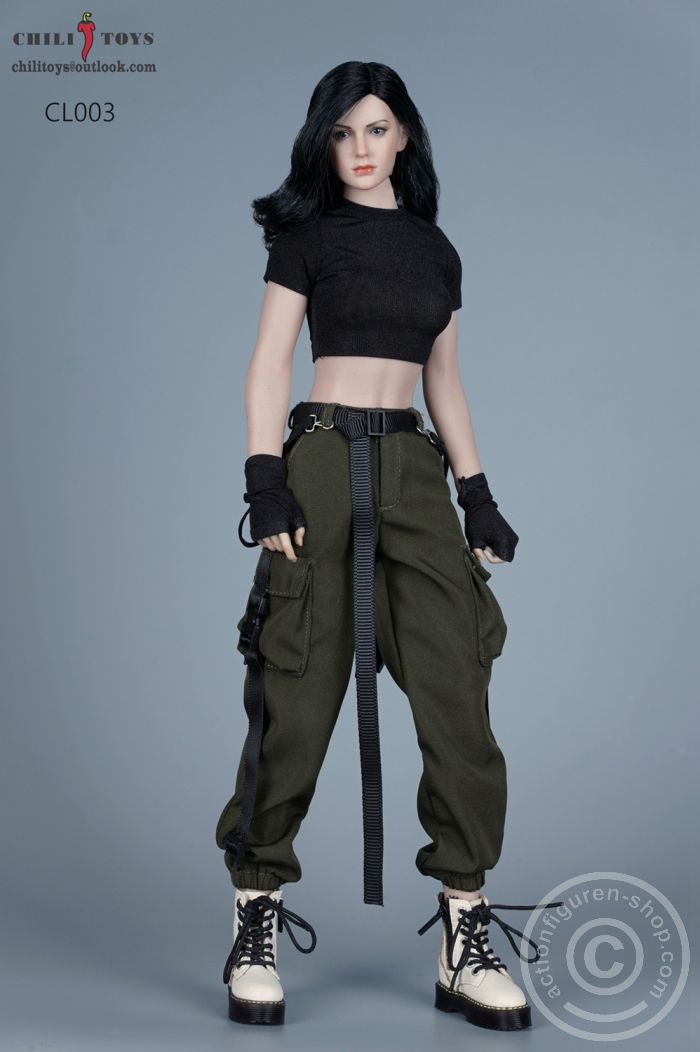 Casual Female Cargo Pants Set - G