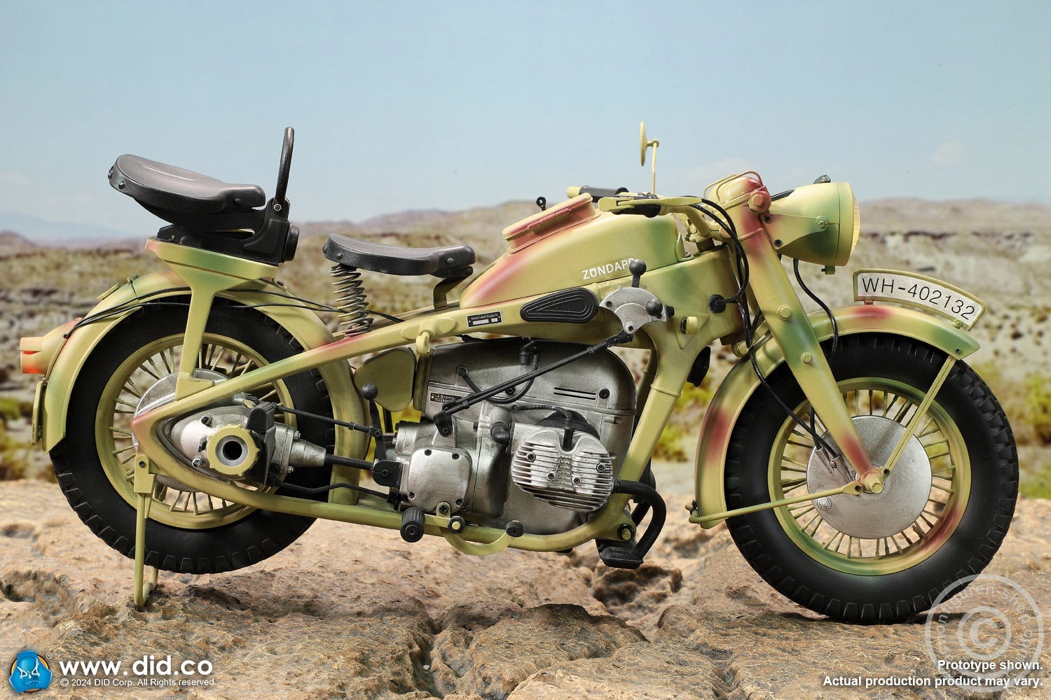 German Zündapp KS 750 Motorcycle with sidecar (Camo) - in 1/6 scale