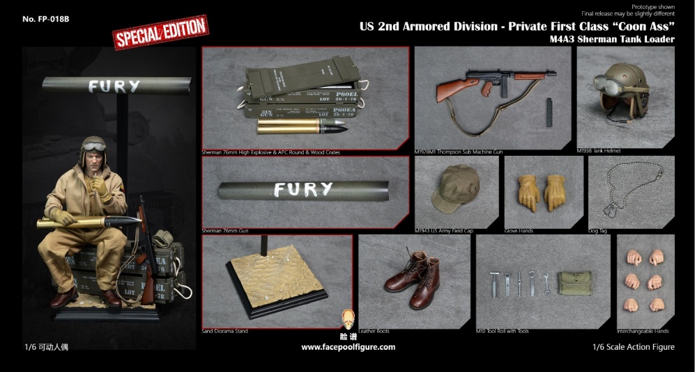 US Army 2nd Armored Division - Private First Class - Sherman Tank Loader - Special Edition - 1/6 scale US Army 2nd Armored Division - Private First Class - Sherman Tank Loader - Special Edition - 1/6 scale