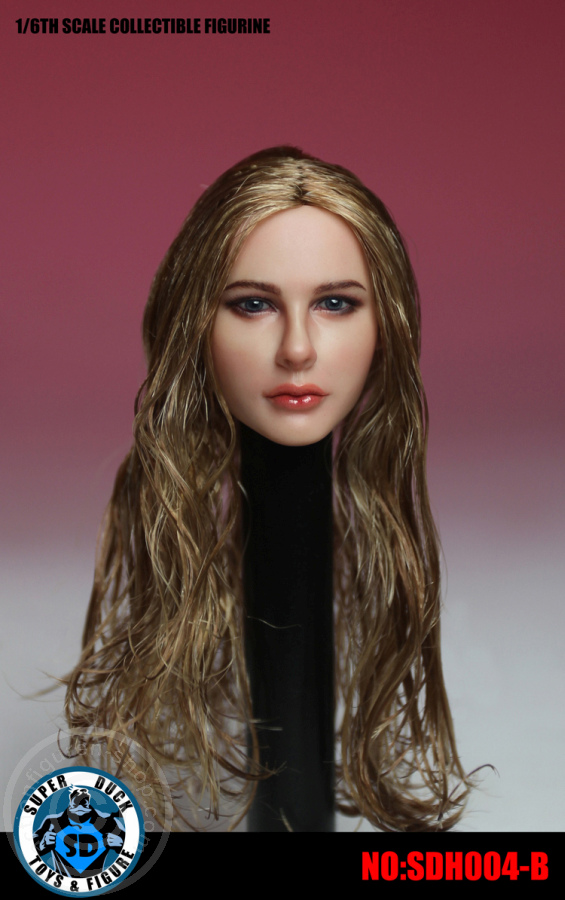 Female Head - long curly brown Hair