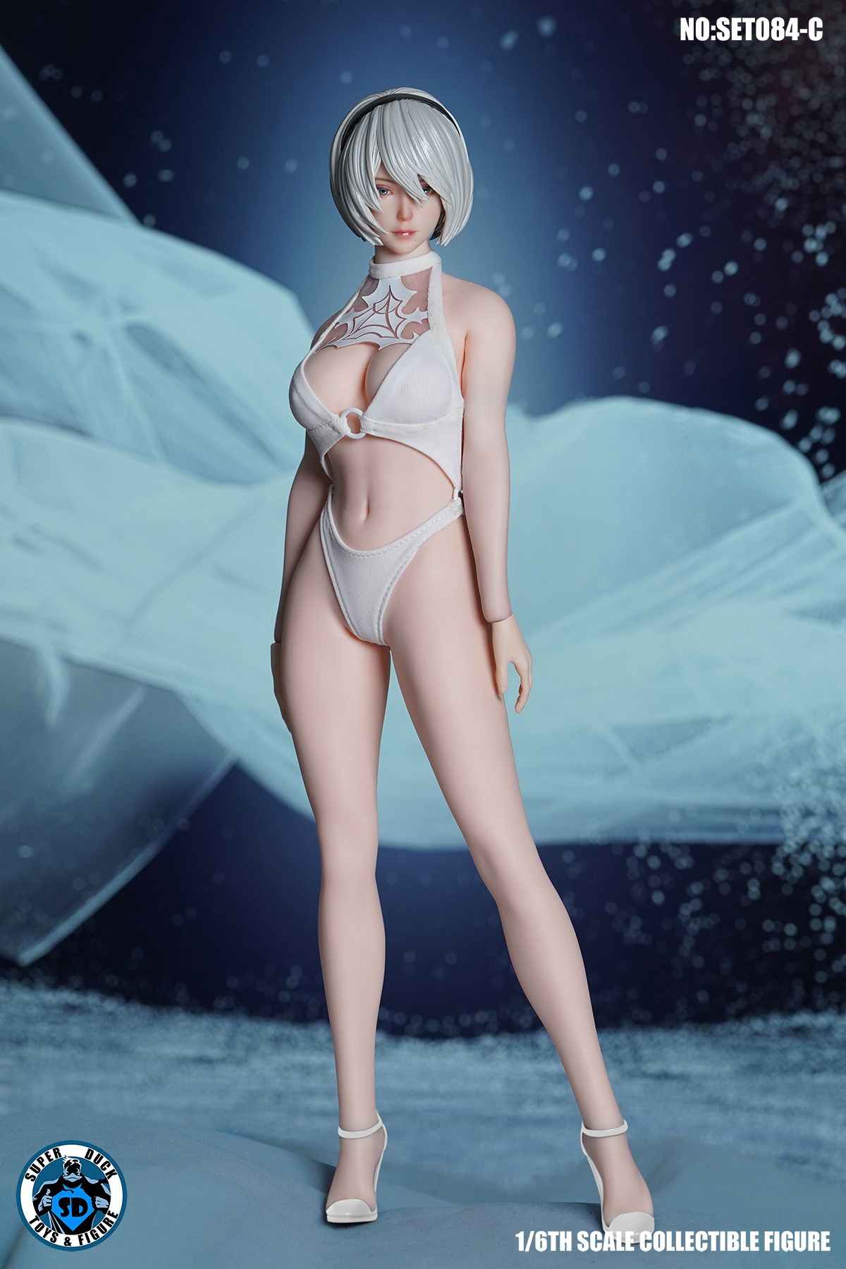 Sexy Robotic Android - Head & Outfit Set - White