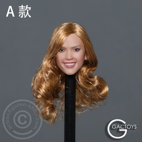 Female Head long curly blond Hair