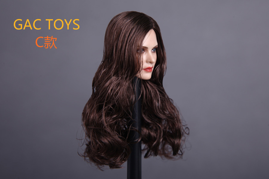 Female Head - dark-brown long Hair