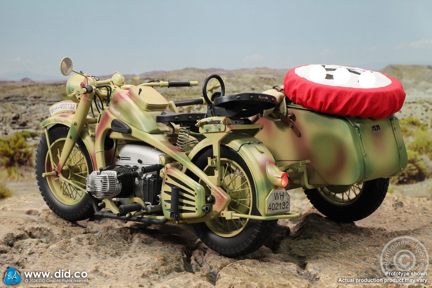 German Zündapp KS 750 Motorcycle with sidecar (Camo) - in 1/6 scale