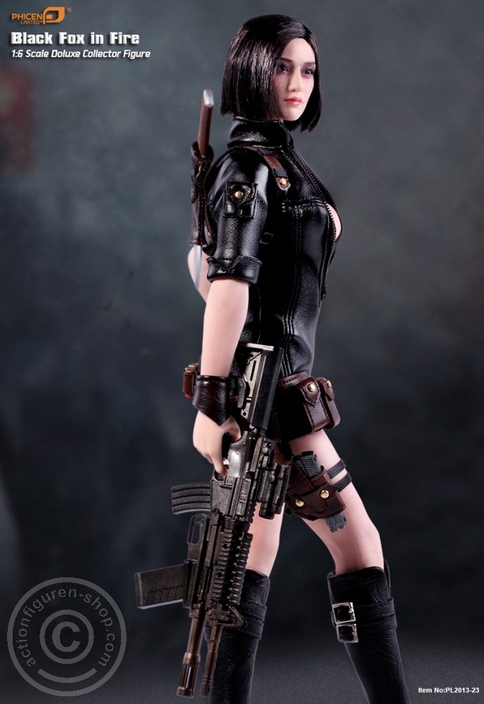 Black Fox in Fire - Soft Skin Figure