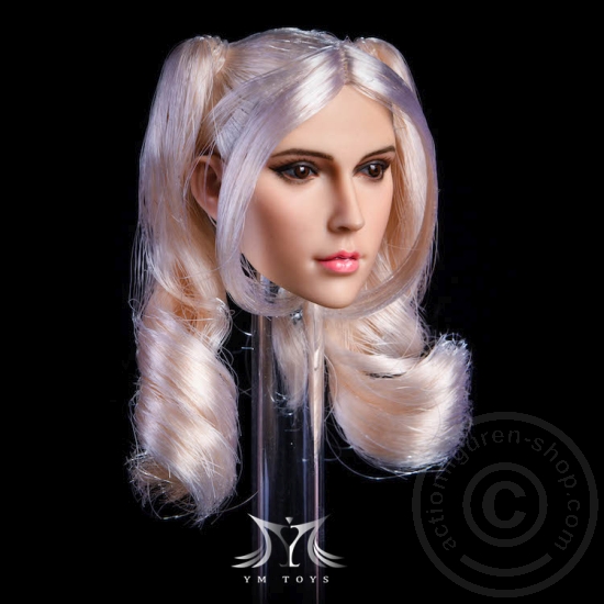 Kopf - blonde Haare mit 2 Zöpfen