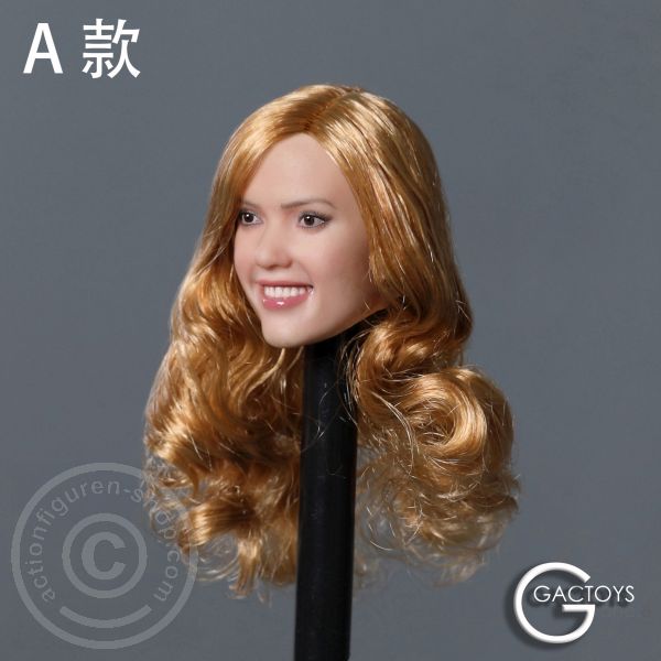 Female Head long curly blond Hair