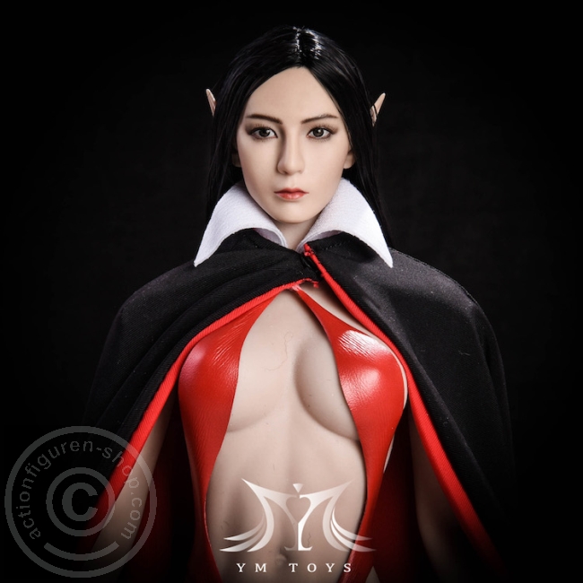 Kopf - schwarze Haare - 2 paar Ohren