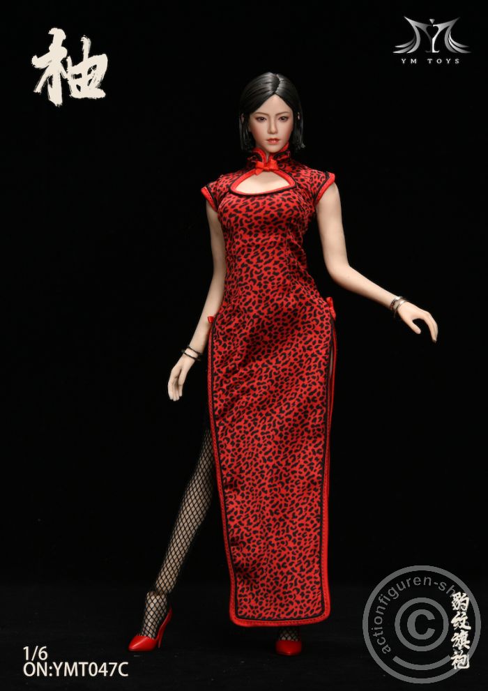 Leopard Print Cheongsam & Female Head Sculpt "Pomelo" - C