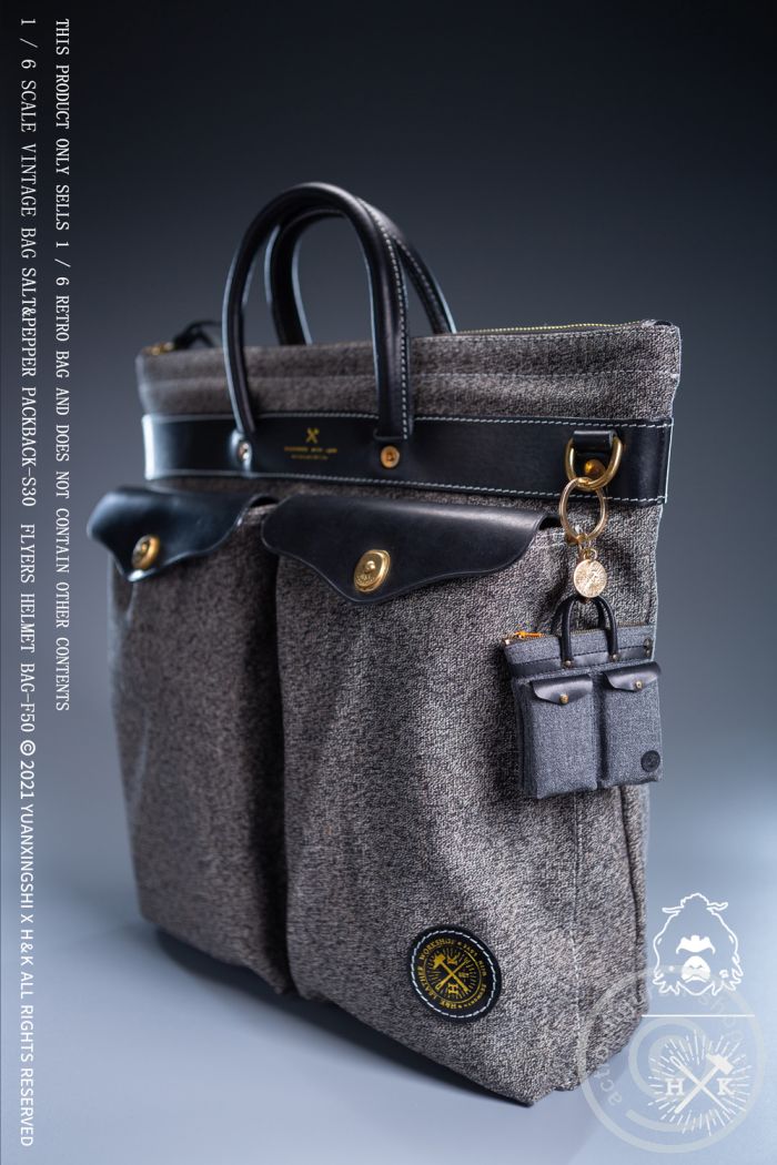 yua-jc003b-06ugwmhcLbZYBjf Vintage Flyers Helmet Bag - Salt & Pepper Helmet Bag-F50 - Black Pepper