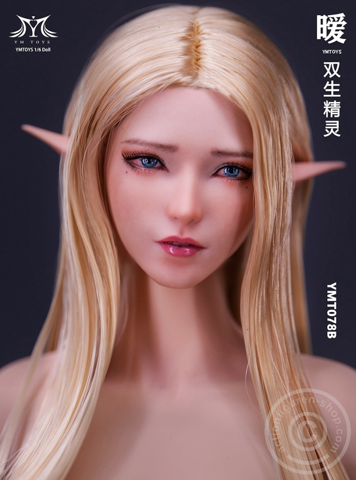 Elf Girl - Head - long blond Hair - 2 pairs of ears Elf Girl - Head - long blond Hair - 2 pairs of ears