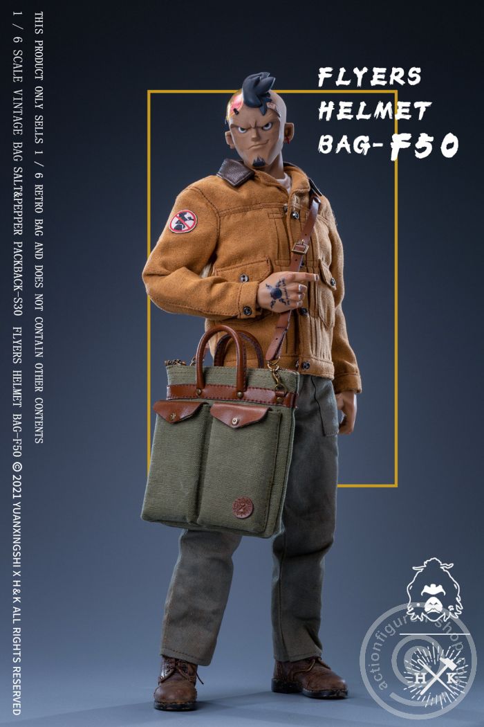 YUA-JC003A-02 Vintage Flyers Helmet Bag - Salt & Pepper Helmet Bag-F50 - American Tent