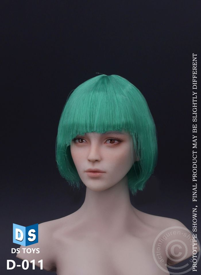 Female Head - short - green Hair