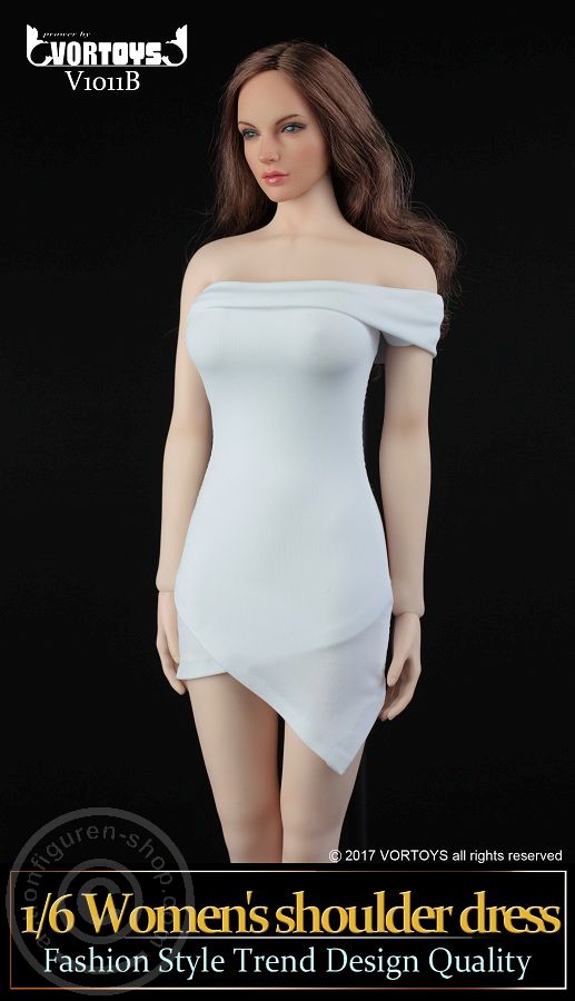 Womens Shoulder Dress - Weiß