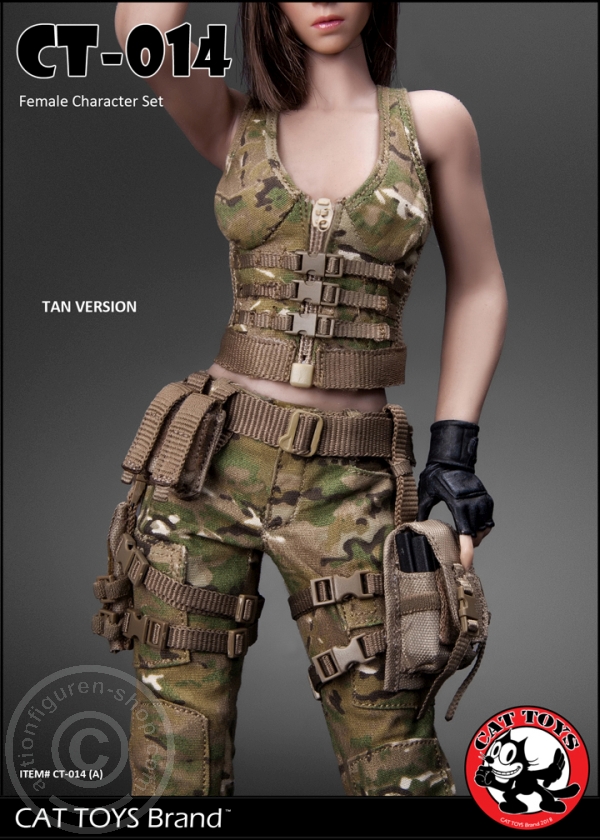 Female Military Character Set - Tan