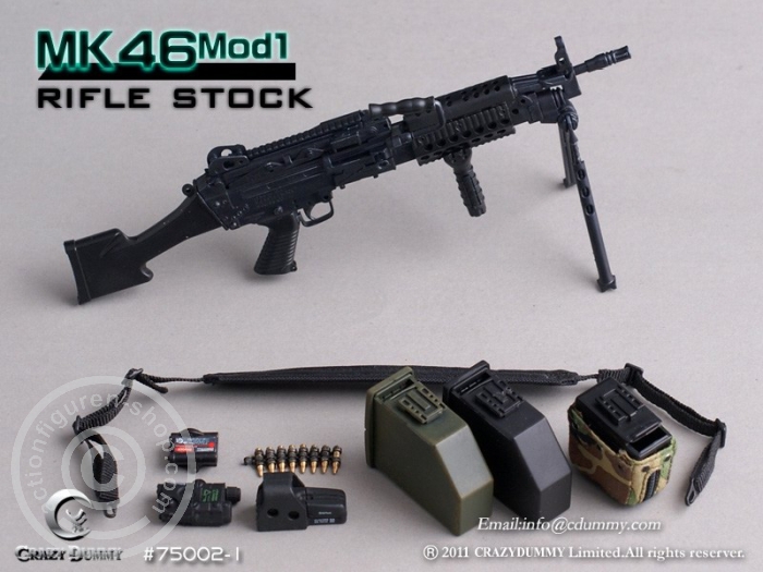 MK46MOD1-rifle stock - black