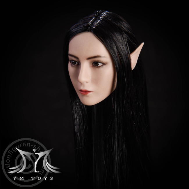 Kopf - schwarze Haare - 2 paar Ohren