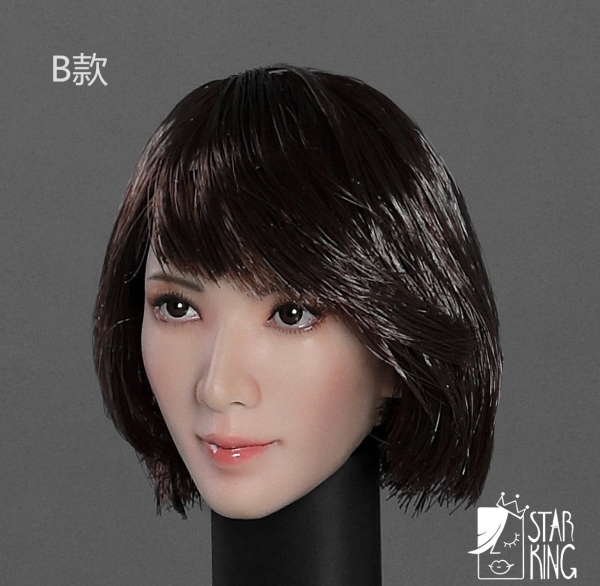 Female Head short black Hair