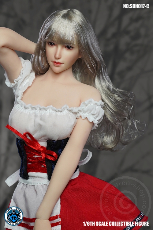 Female Head - silver long Hair