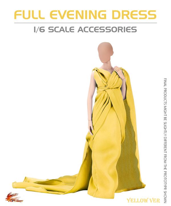 Grand Evening Full Robe Dress - Yellow