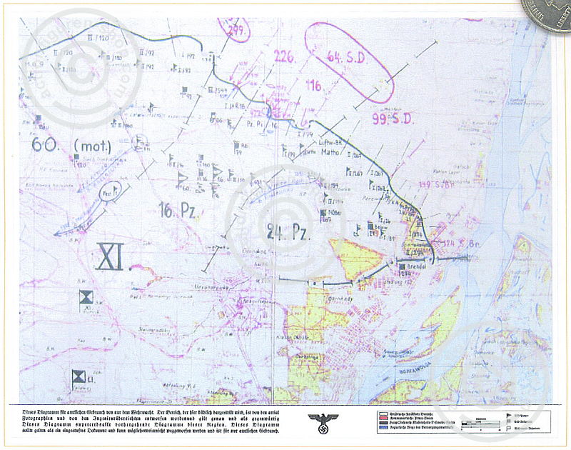 Landkarte Ostfront WW II in Farbe