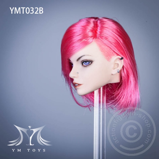 Head - pink Hair - w/ Piercings