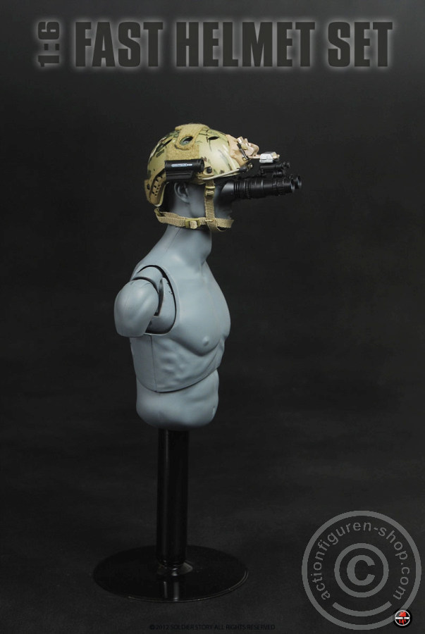 FAST Carbon Helmet w/ Skeleton shroud - MultiCam