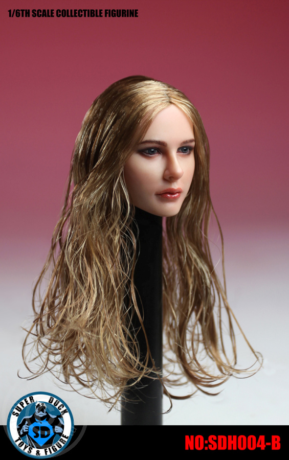 Female Head - long curly brown Hair