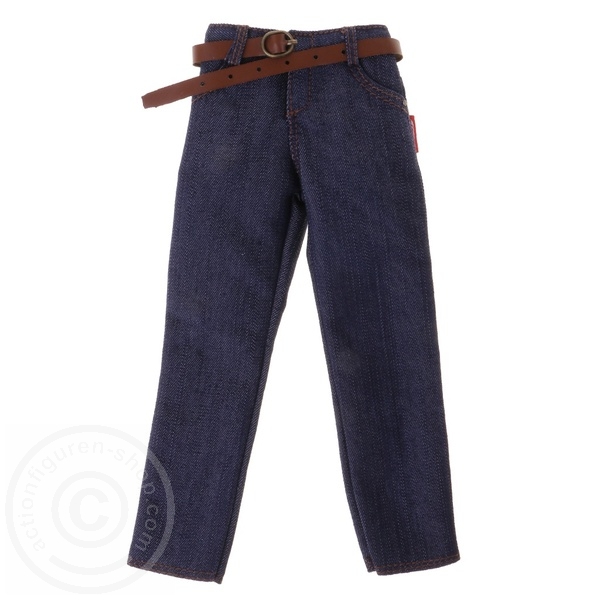 Blue Jeans Hose mit Leder Gürtel