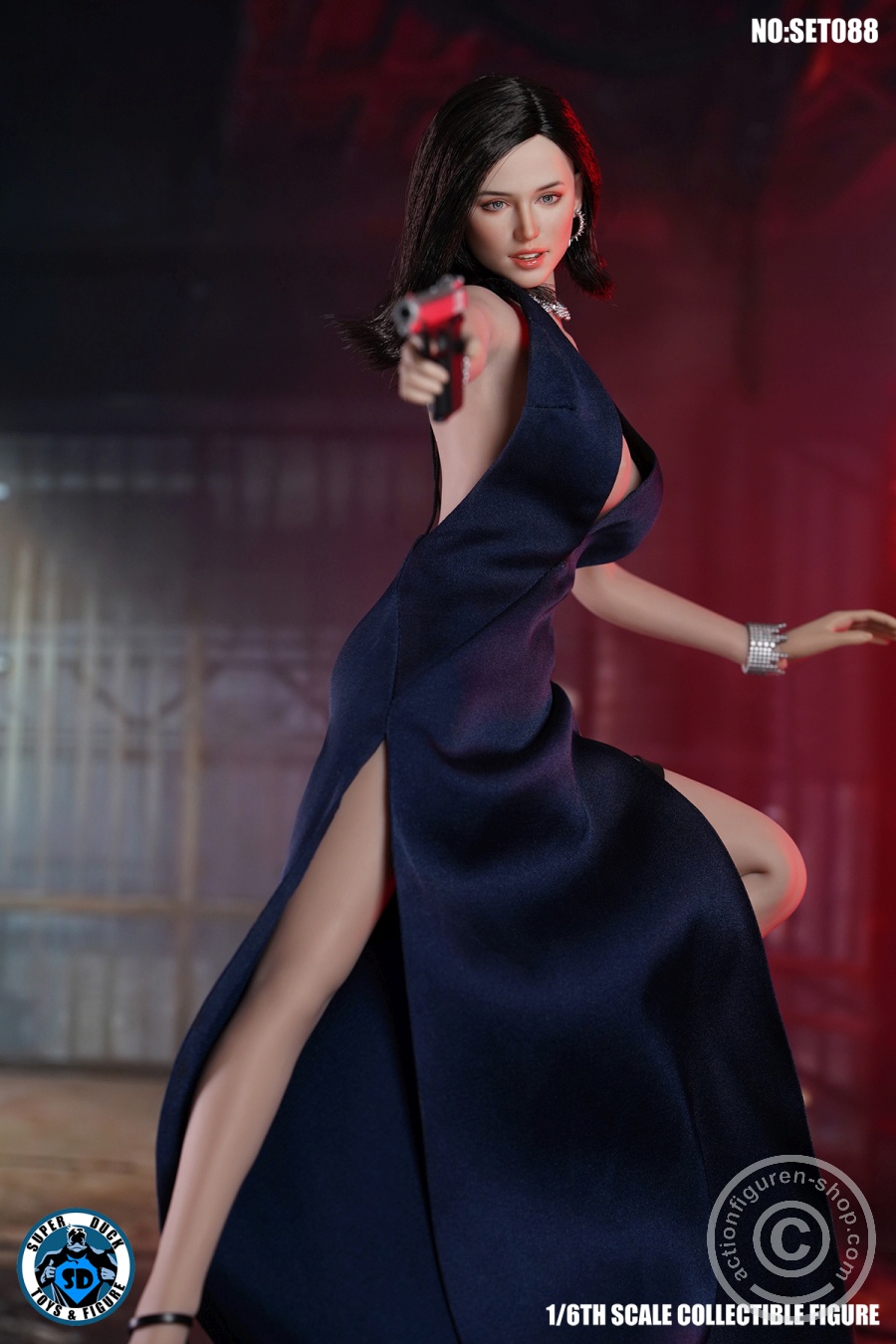 Sexy CIA Female Agent Head & Accessory Set - in 1/6 scale