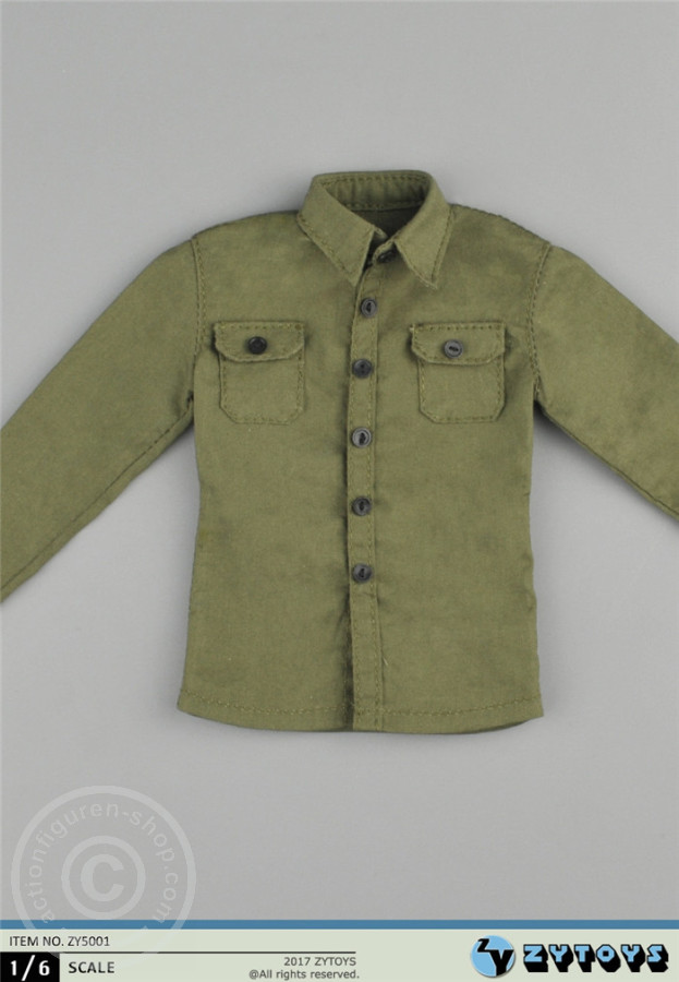 ZY5001-02 Grünes Hemd mit Jeans und Gürtel