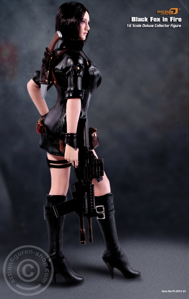Black Fox in Fire - Soft Skin Figure