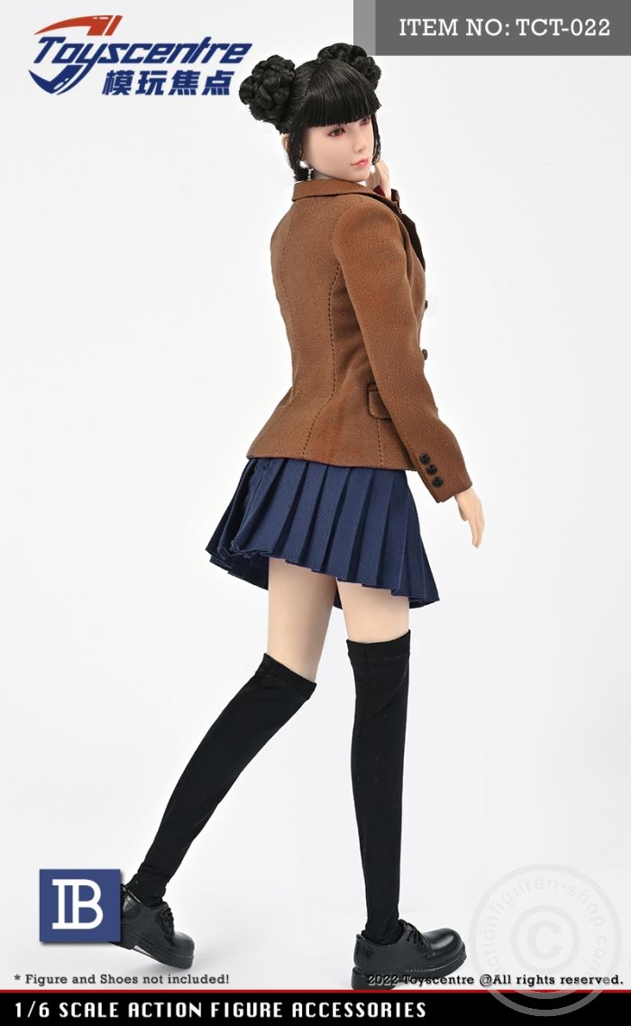 TCT022B-02 Female High School Uniform Set w/ blue Skirt