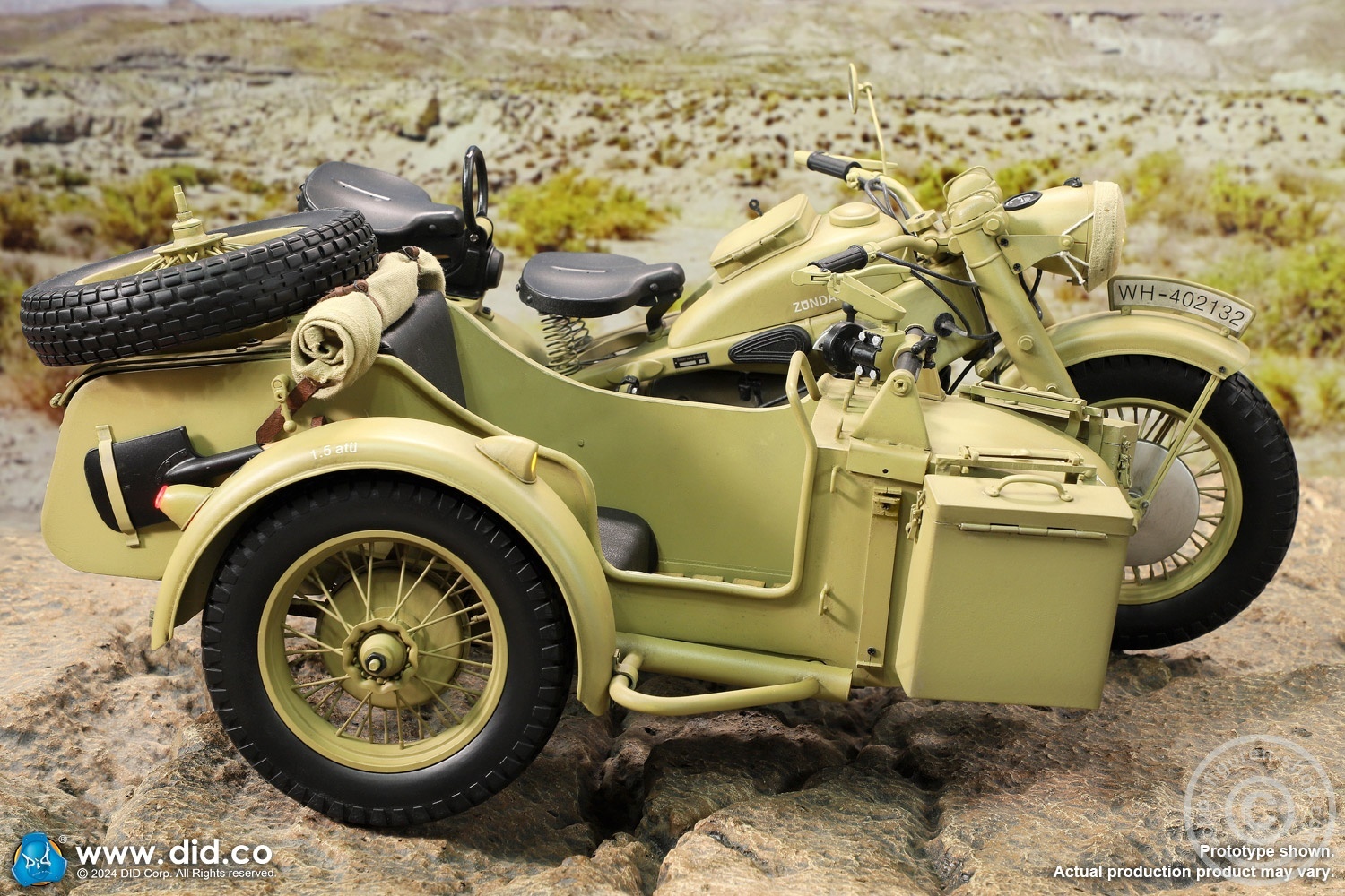 German Zündapp KS 750 Motorcycle with sidecar (Sand) - in 1/6 scale