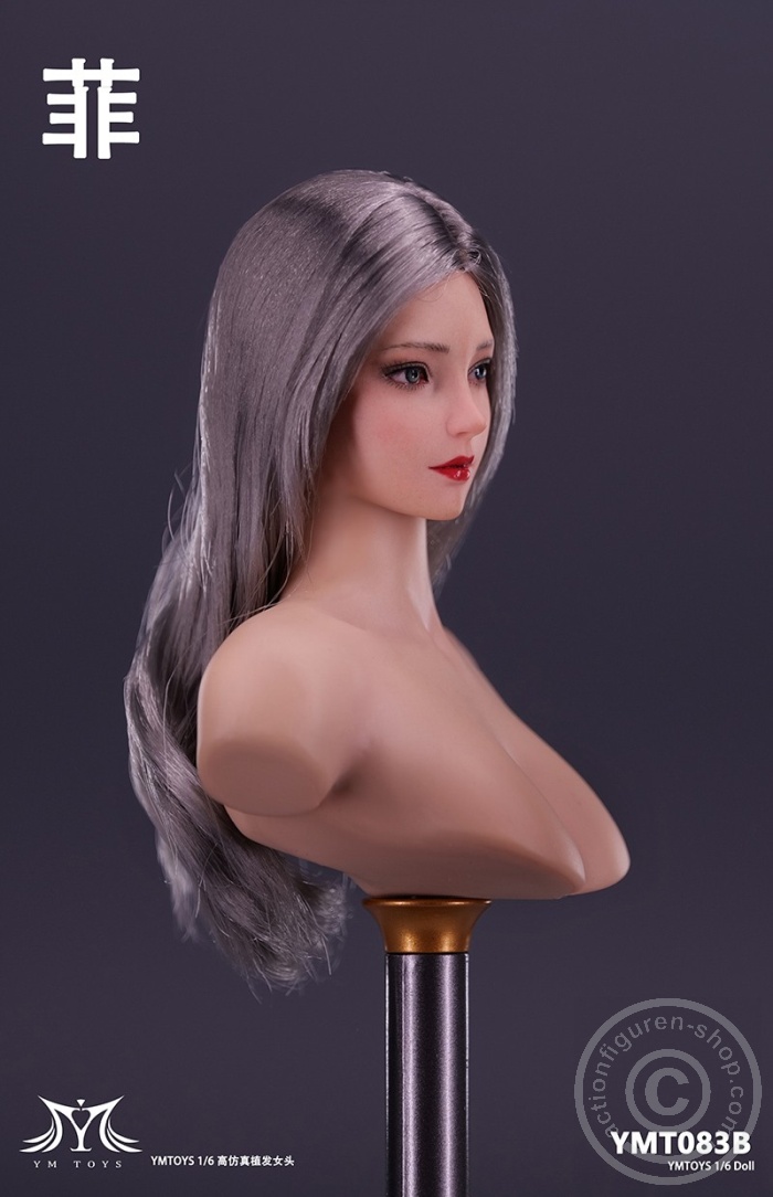 Female Head - Fei - long silver Hair