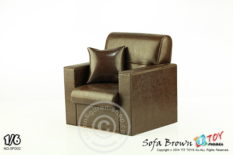 TITSF002-02 Sessel mit Tisch - braun - für 1:6 Figuren