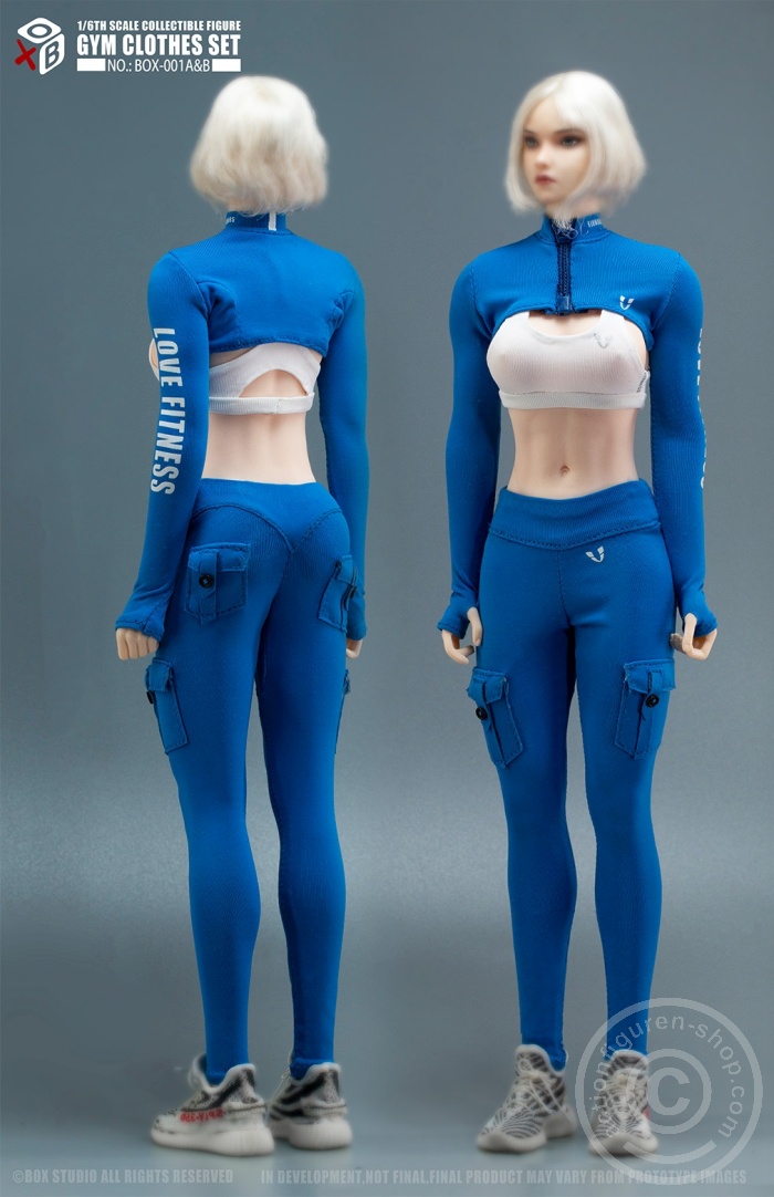GYM Clothes Set - female - blue/white