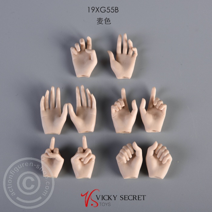 Hand Set for female Bodys/Figures - suntan