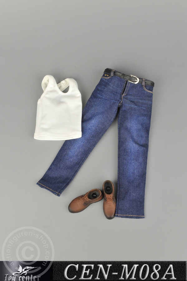 CEN-M08A-02 Sports Vest Jeans Suit Set for strong Bodys