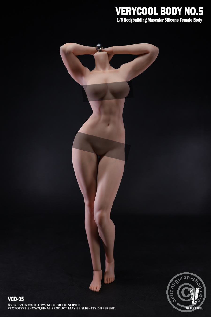 Silicone Female Body with a Bodybuilding Muscular Physique - in 1/6 scale