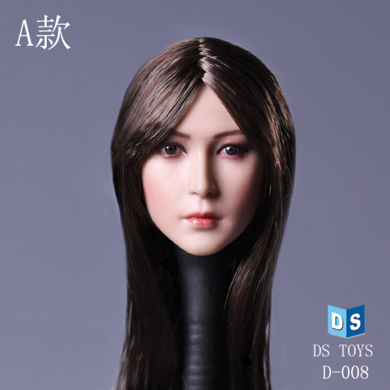 Female Head - long Black-Brown Hair