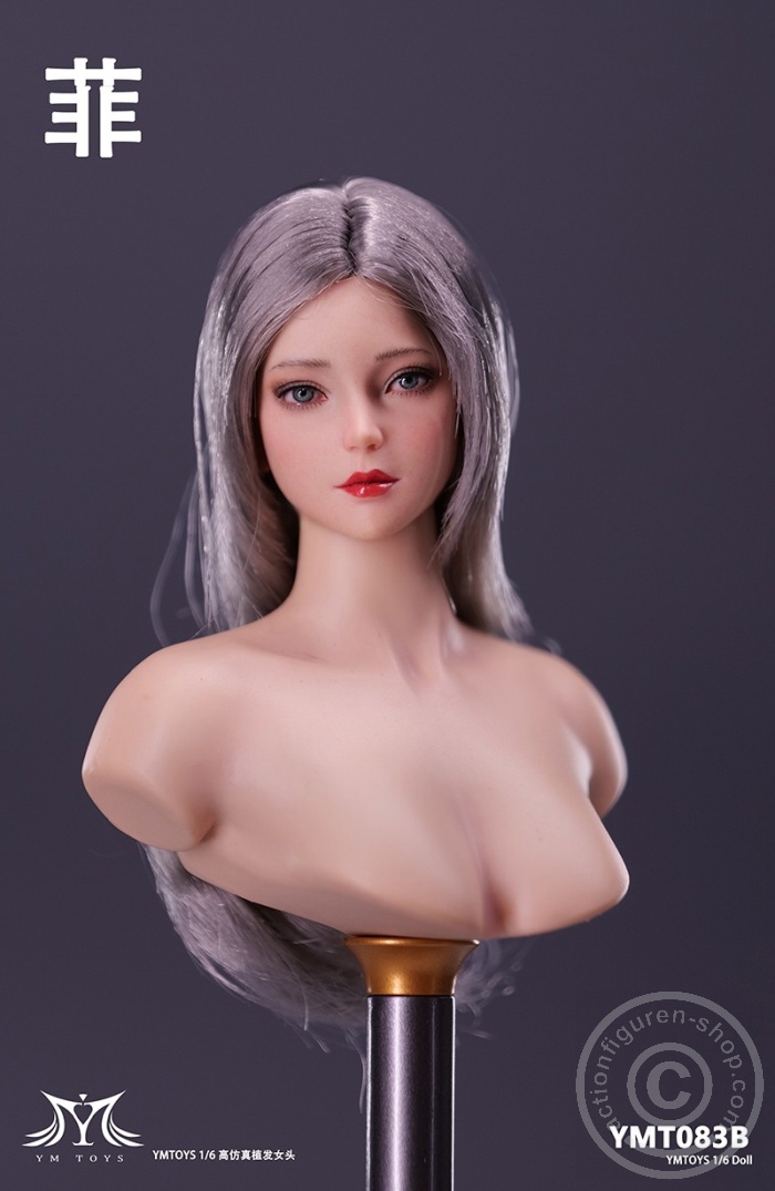 Female Head - Fei - long silver Hair