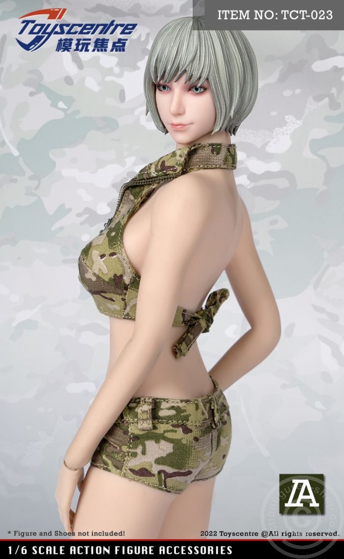 Female Camouflage Shorts Set - Multicam