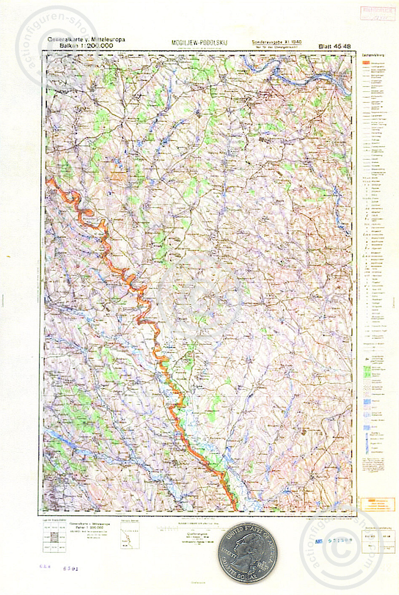 Landkarte Balkan WW II in Farbe