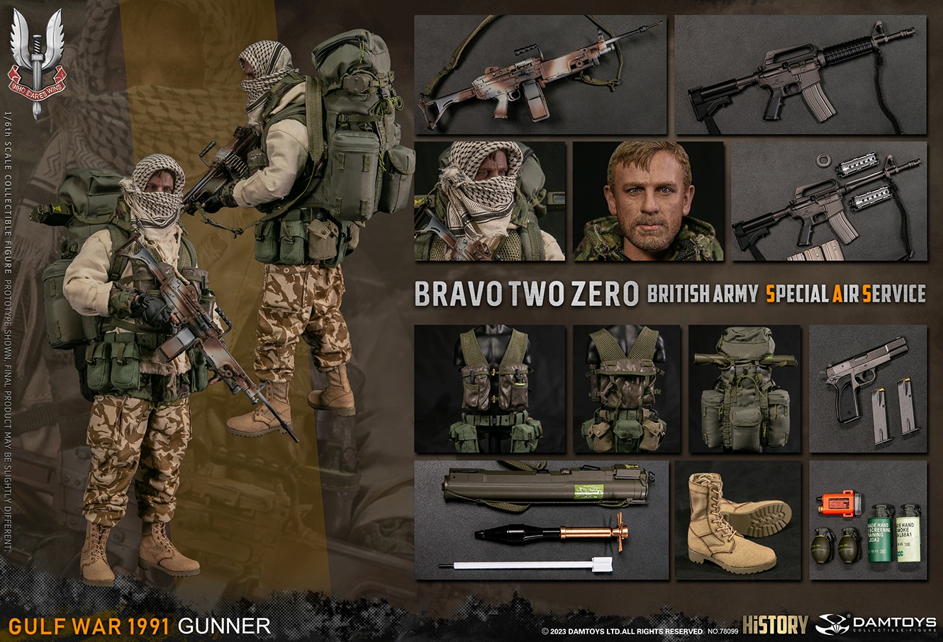 Bravo Two Zero - British Army Special Air Service (SAS) Gunner - Gulf War 1991 - in 1/6 scale Bravo Two Zero - British Army Special Air Service (SAS) Gunner - Gulf War 1991 - in 1/6 scale