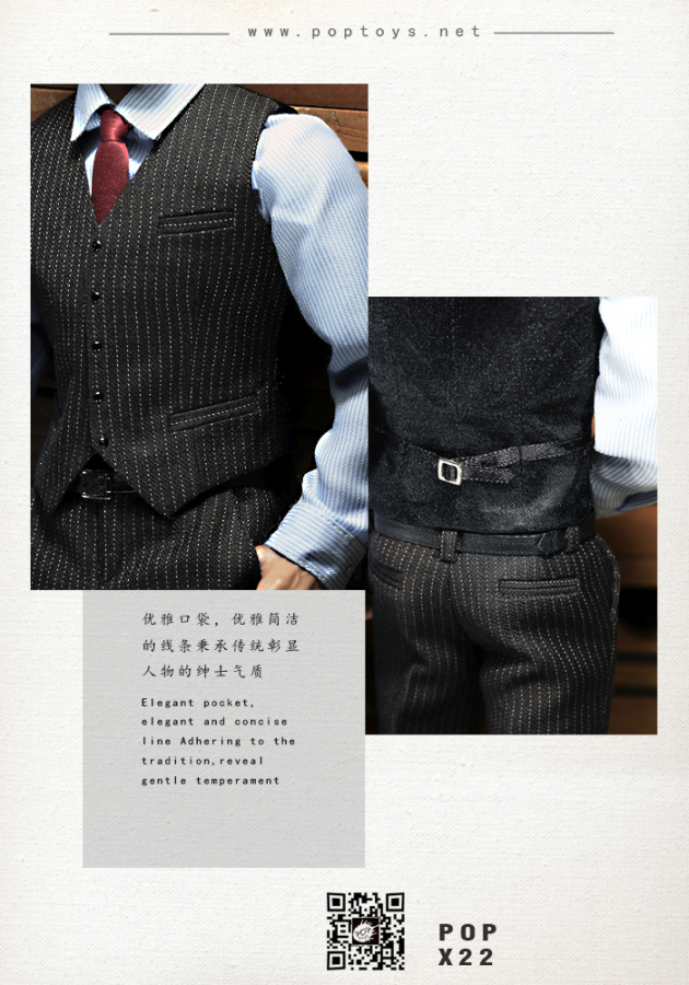 Mens striped Suit Set - light-grey